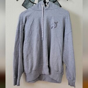 Peloton Sweatshirt Women's Medium Gray Hoodie Spellout LogoWorkout gym cycling.